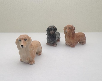 Mini Ceramic Dachshund Figurine: Handmade Wiener Dog Statue