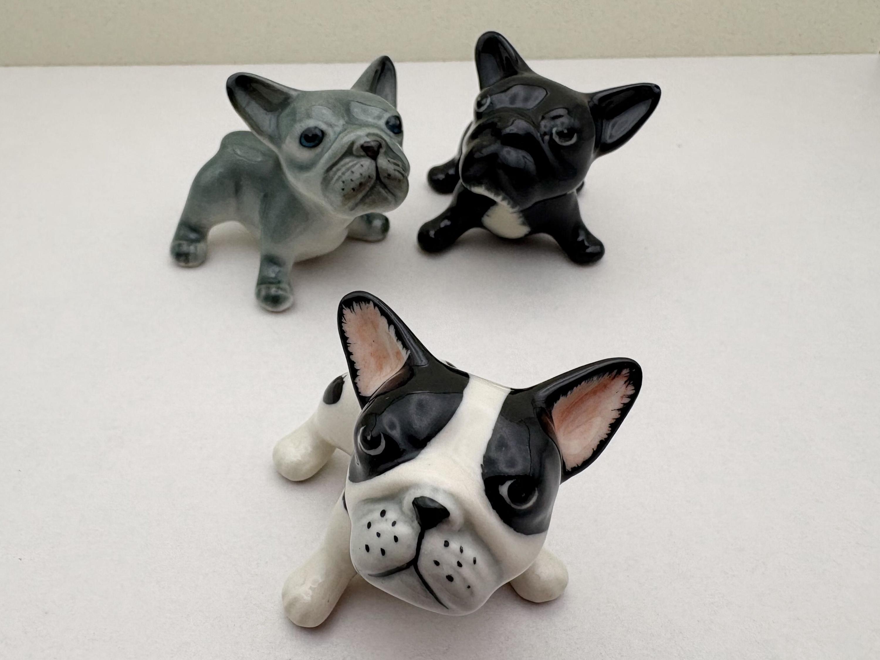手作り陶器製フレンチブルドッグの置物：Frenchie Decor - Etsy 日本