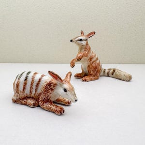 Numbat Ceramic Figurines, Small Animal Miniature Statue | Woodlands Theme Decor, Animal Native of Australia