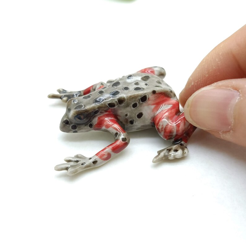 Frog Red Legged Kassina Ceramic Figurine Animal Miniature image 4