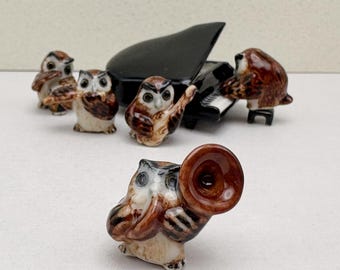 Cutest Owl DJ Figurine, Owl Sculpture, Music Owl Home and Garden