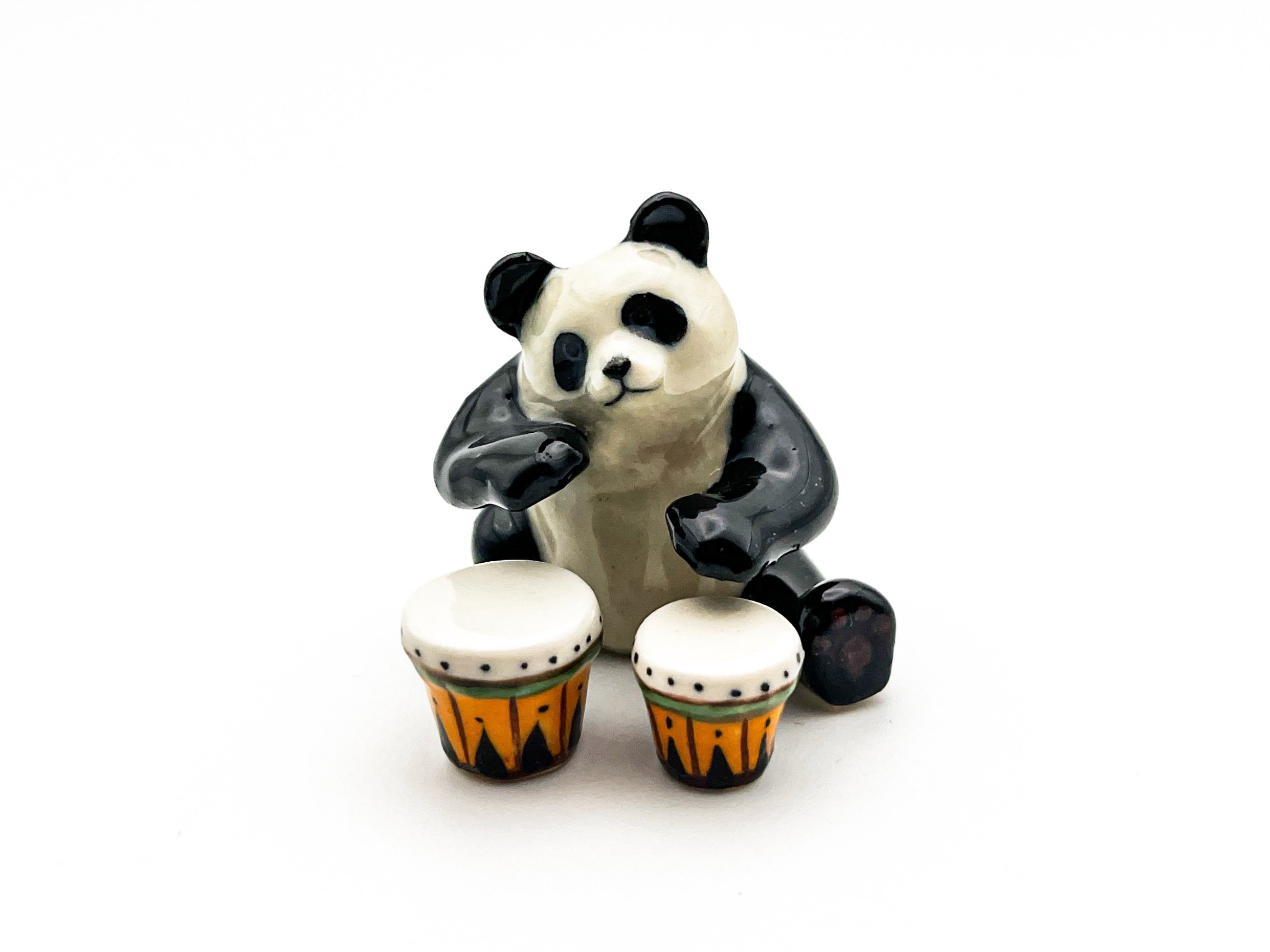 Hand-painted Ceramic Panda Musician Figurine: Collectible Home