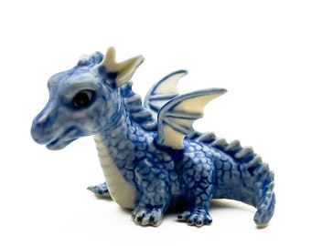 Little Blue Dragon Ceramic Figurine