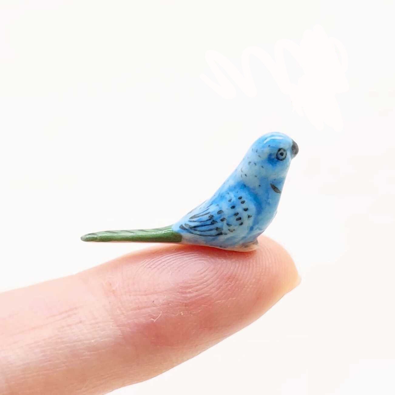 Mini Ceramic Budgie Figurine: Dollhouse Bird Collection - Etsy