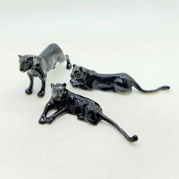 Ceramic Black Panther Figurine | Hand-Painted Statue | Wild Life Theme Collection | Home Decor