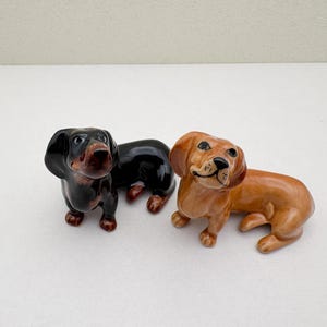 Dachshund Lover Gift – Handmade Ceramic Wiener Dog Figurine, Cute Dog Miniature, Home Decor Collectible, Small Puppy Statue