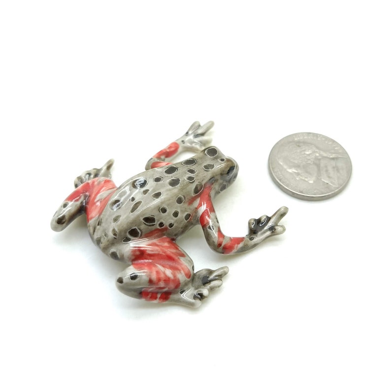 Frog Red Legged Kassina Ceramic Figurine Animal Miniature image 5