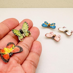Hand-Painted Ceramic Miniature Butterfly Figurines – Colorful Miniatures Garden for Decor, Collectors, Crafts, and Gifts,
