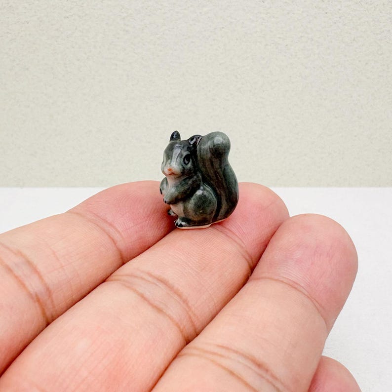 Hand-Painted Ceramic Squirrel Figurines: Woodland Decor Collectibles image 5