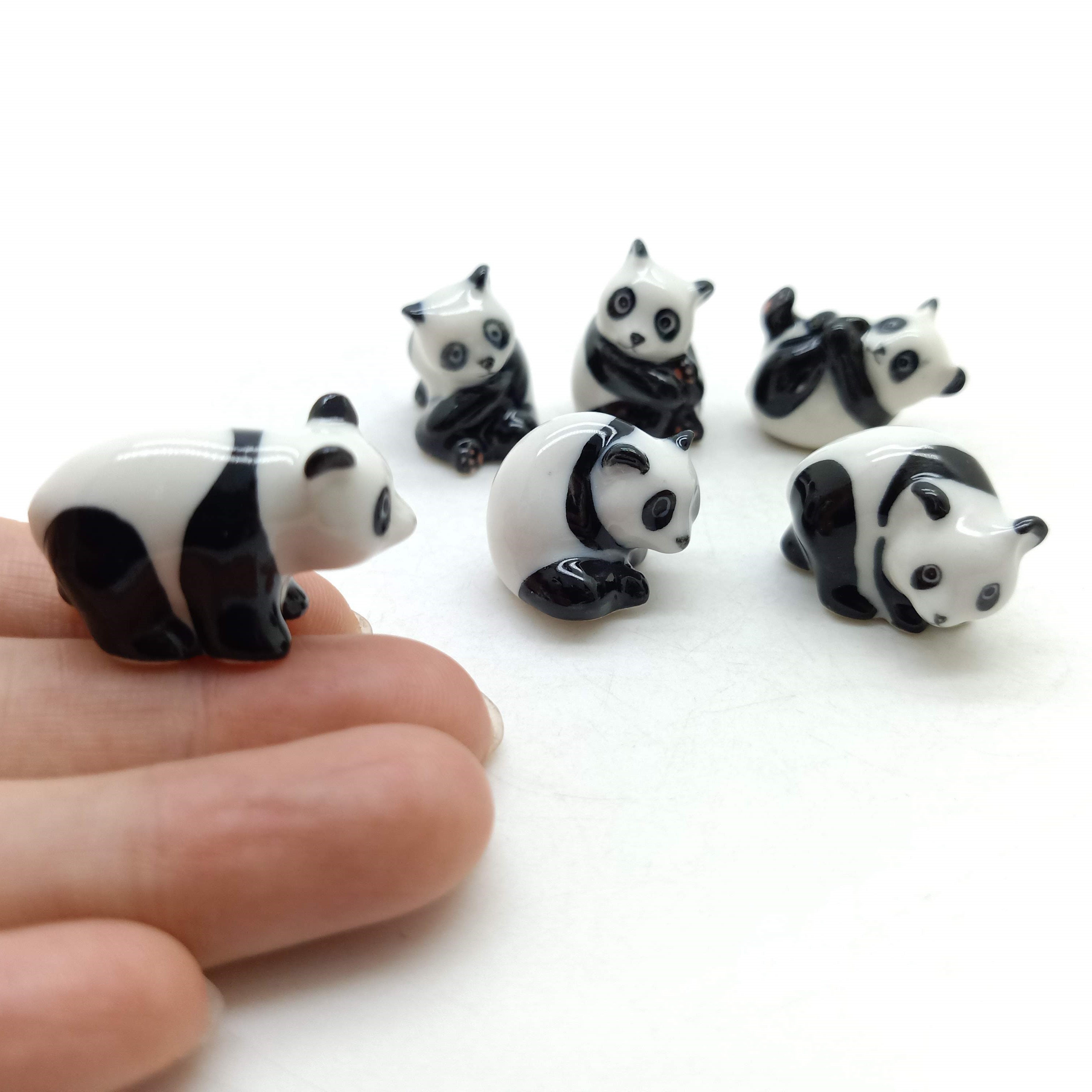   陶器製パンダの置物 パンダの陶器製置物6体セット - Etsy 日本