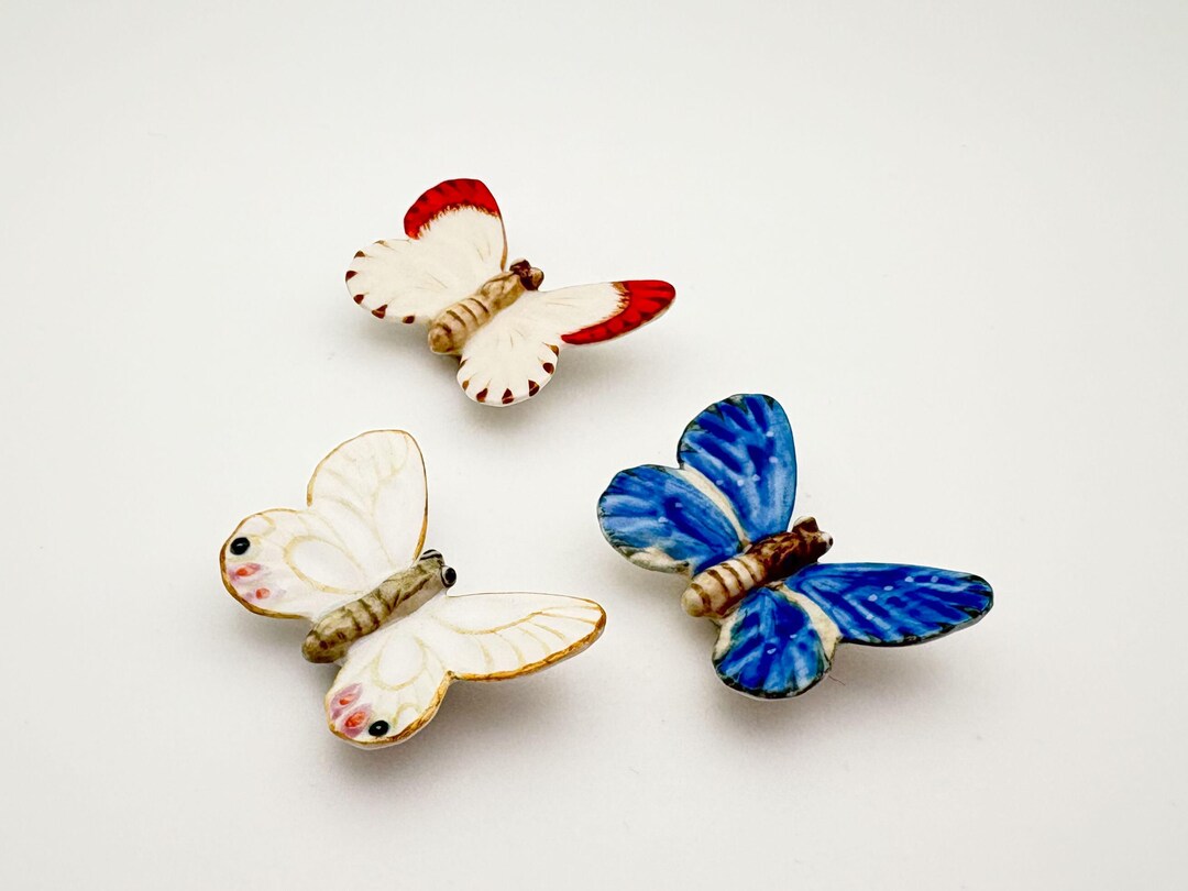 Enchanting Ceramic Butterfly Figurines, Gifts for Insect Figurine ...