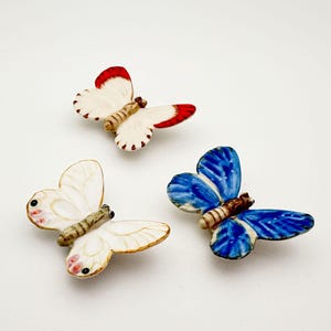 Enchanting Ceramic Butterfly Figurines, Gifts for Insect Figurine Collectors, Miniatures Garden Decoration
