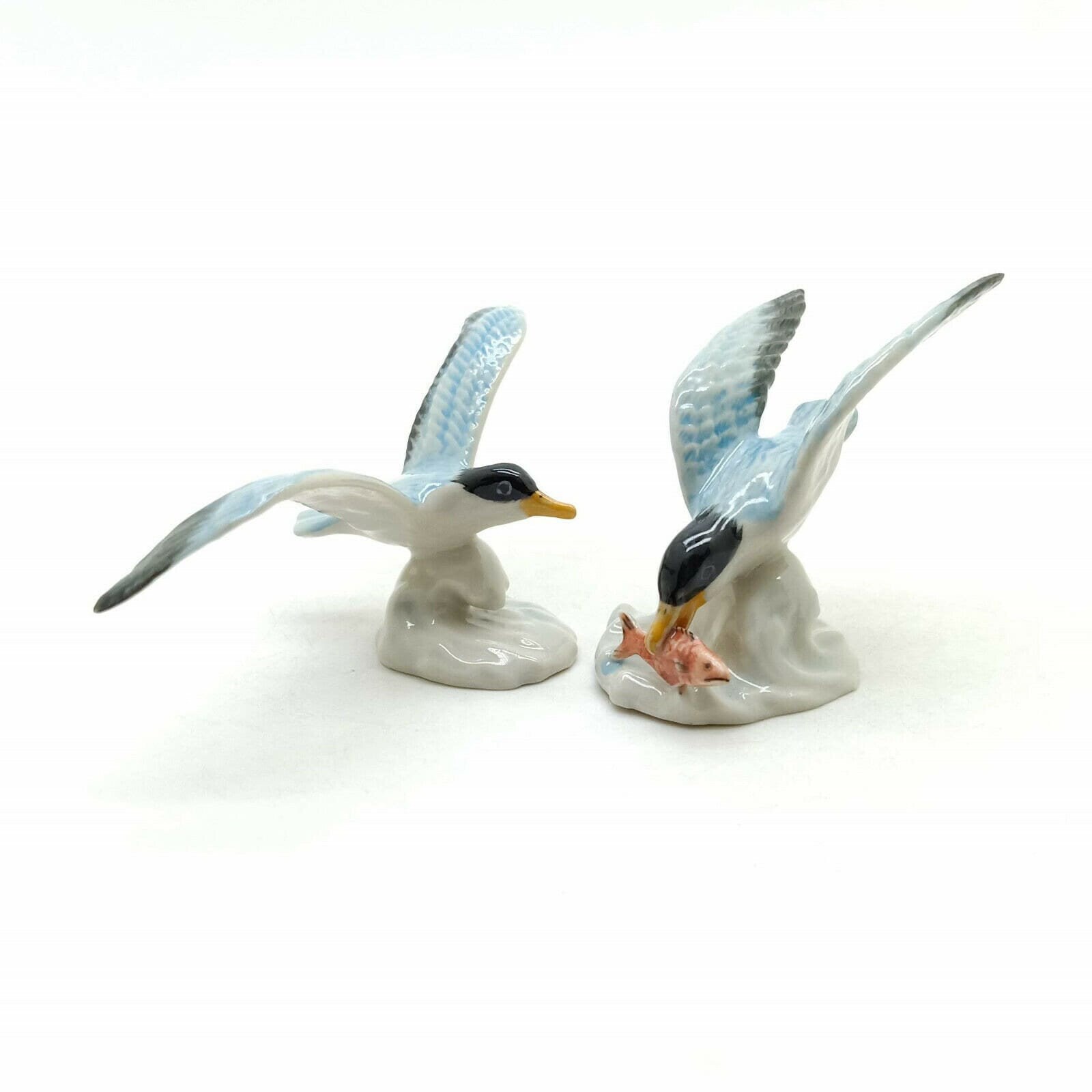 手描きの陶器製カモメの置物：海岸の鳥の装飾セット - Etsy 日本