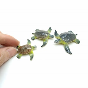 Set of 3 Sea Turtle Ceramic Figurine Animal Statue