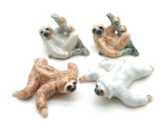 Ceramic Sloth Figurines: Tranquil Home Decor, Animal Lover Gift