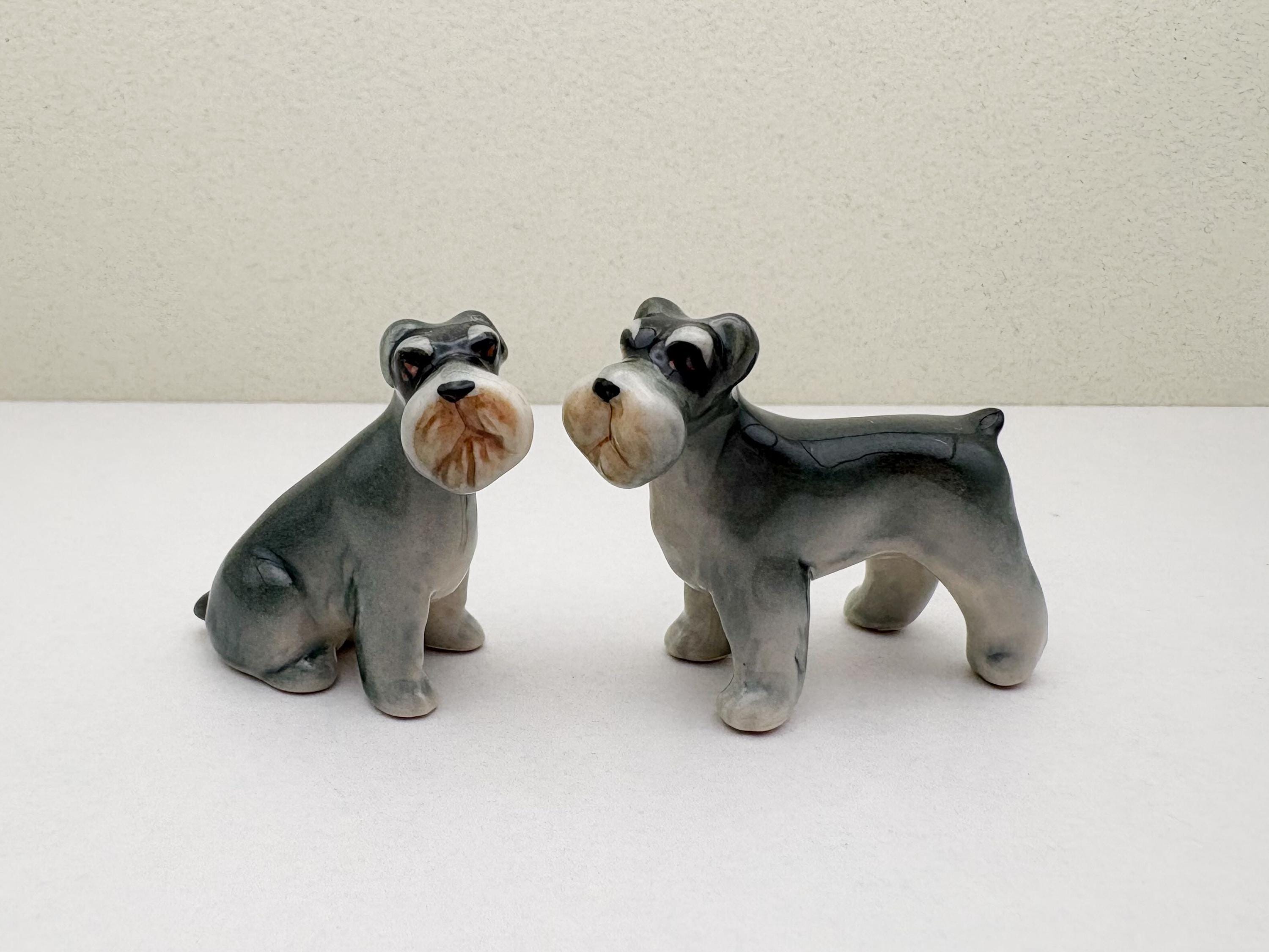 陶器製シュナウザーの置物セット：手作り犬用装飾品 - Etsy 日本
