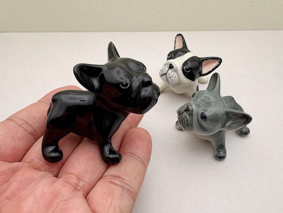 手作り陶器製フレンチブルドッグの置物：Frenchie Decor - Etsy 日本