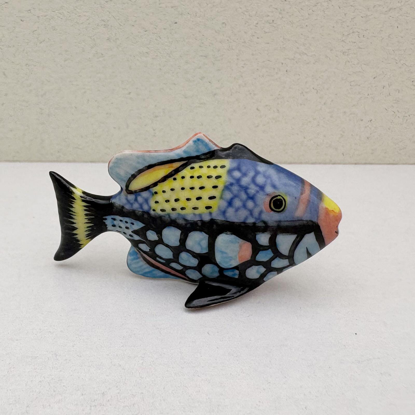 Clown Triggerfish Ceramic Figurine, Hand-painted Miniature Fish - Etsy