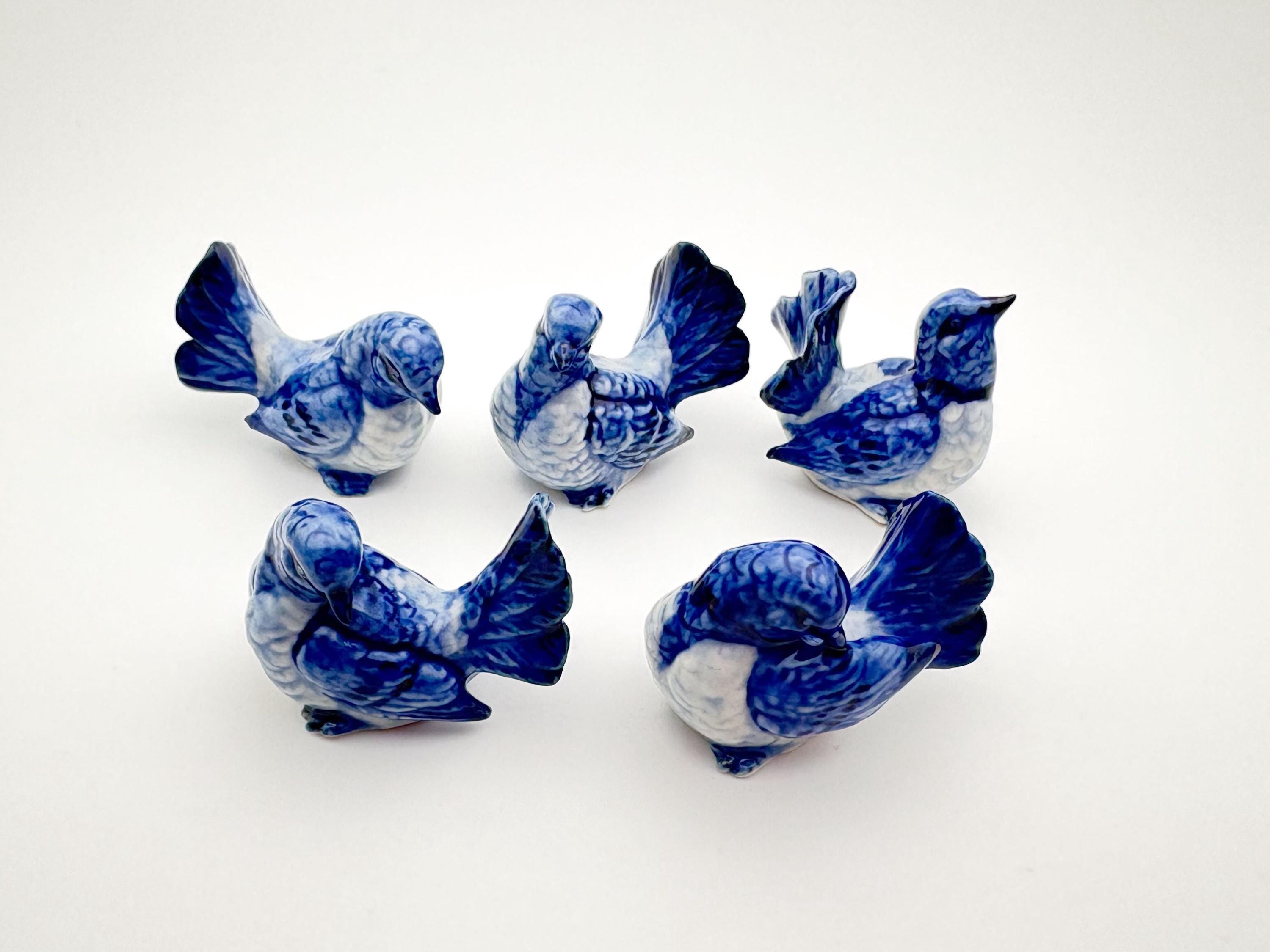 陶器製鳩の置物：手描きの鳥好きへのギフト、5個セット - Etsy 日本