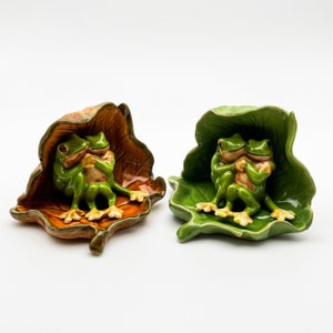 Adorable Frog Ceramic Figurine for Home Decor | Frog Lover Gift | Whimsical Frog Ornament | Good for miniature garden decoration.