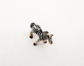 Vintage Lefton Ceramic Black and White Gold Fleck Zebra