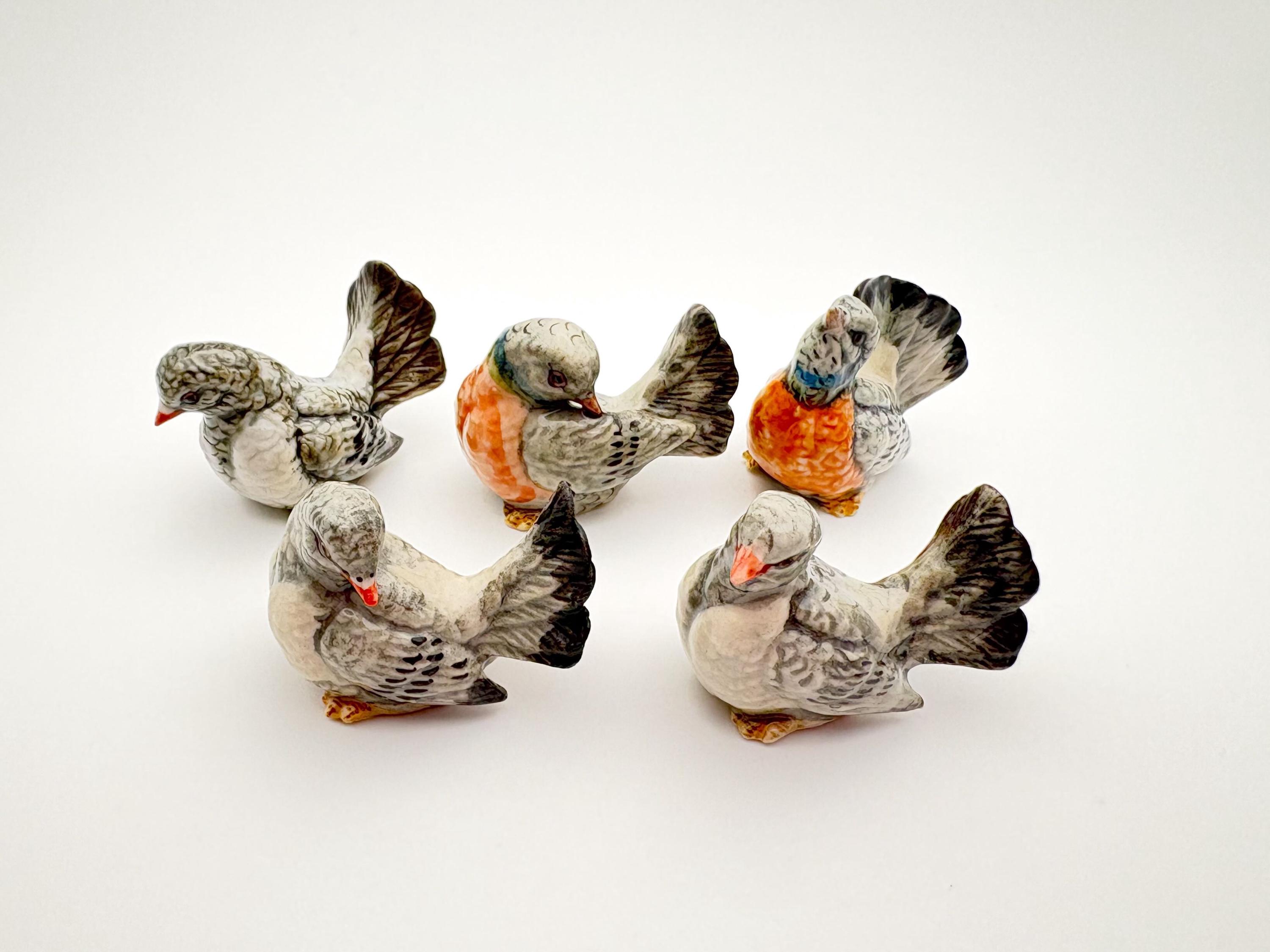 陶器製鳩の置物：手描きの鳥好きへのギフト、5個セット - Etsy 日本