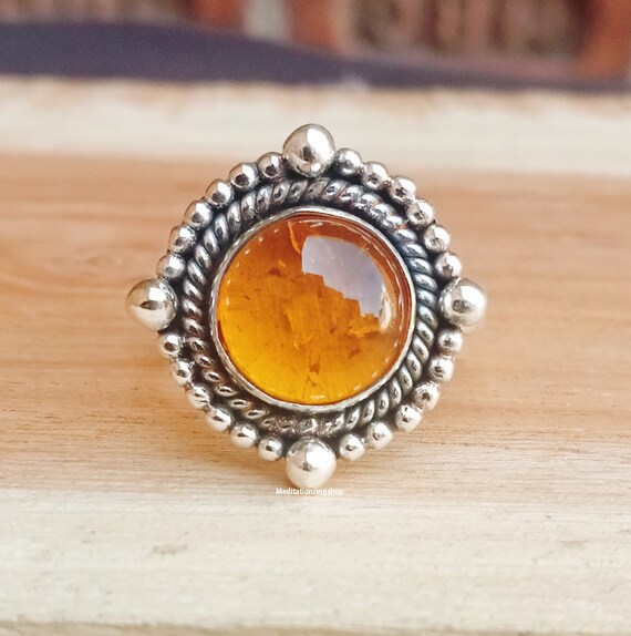 Sterling Silver Amber Shapes Ring - Vintage | Assembly New York
