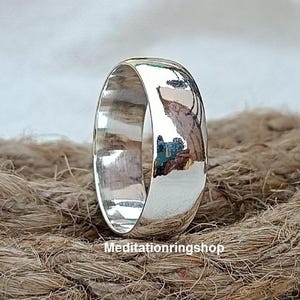 Silver Band Ring, Simple Band Ring, 925 Sterling Silver Ring, Promise Half Dome, Stacking Ring, Handmade Ring, Gift For Christmas Jewelry,