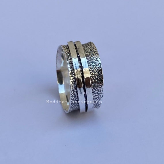 925 Sterling Silver Spinner Ring, Designer Ring, Thumb Ring, Meditation  Ring, Worry Ring, Women Silver Jewelry, Christmas Jewelry, Gift Her, - Main Image