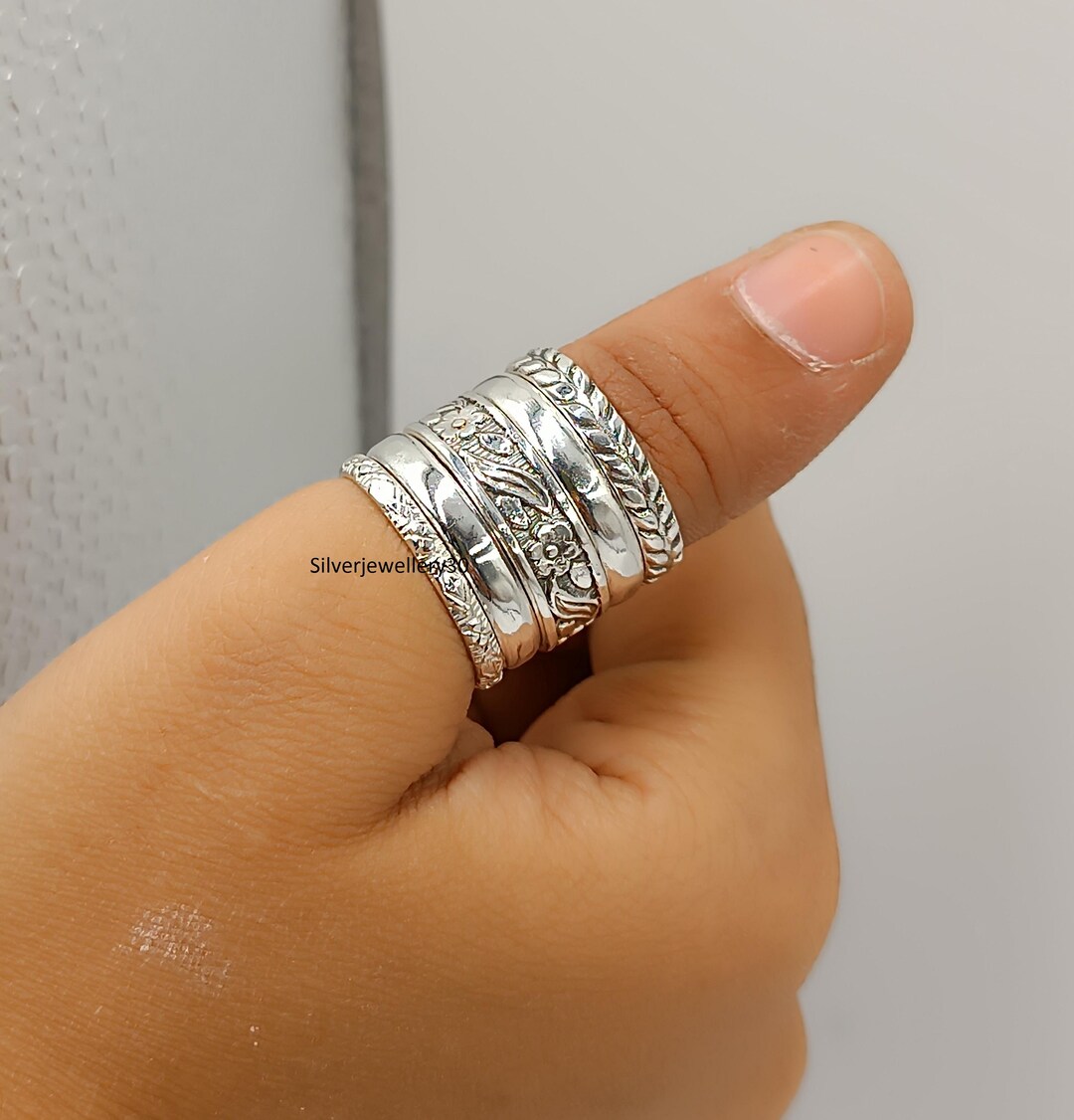 Handmade Rings, 925 Sterling Silver Rings, Stacking Rings, Set of