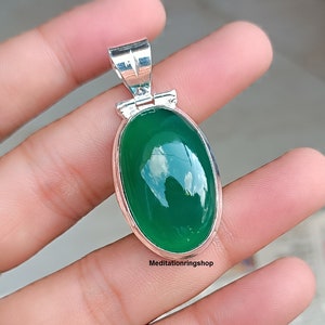 Green Onyx Pendant, 925 Solid Sterling Silver Pendant, Onyx Jewelry, Pendant For Women&#39;s, Handmade Pendant, Christmas Gift, Women Gift Item