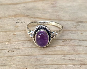 Amethyst Ring, 925 Sterling Silver Ring, Women Ring, Handmade Amethyst Gemstone Jewelry, Beautiful Ring, Gift For Christmas, Gift For Love,
