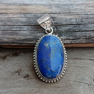 Lapis Lazuli Pendant 925 Sterling Silver Pendant Lapis Lazuli Gemstone Pendant Handmade Silver Jewelry Lapis Lazuli Jewelry Gift For Her