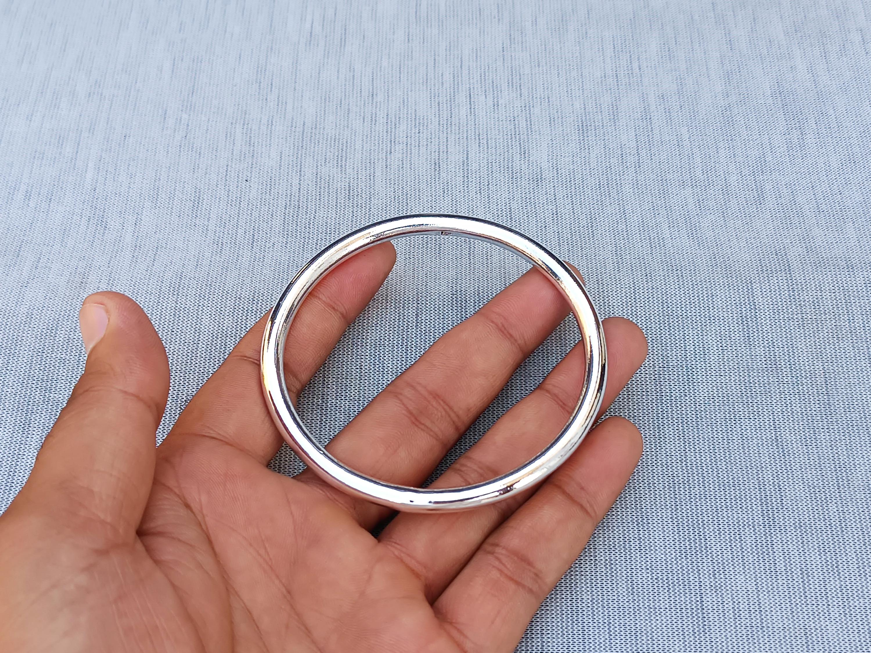 Solid 925 Sterling Silver Bangle, Thick Heavy Silver Bangle
