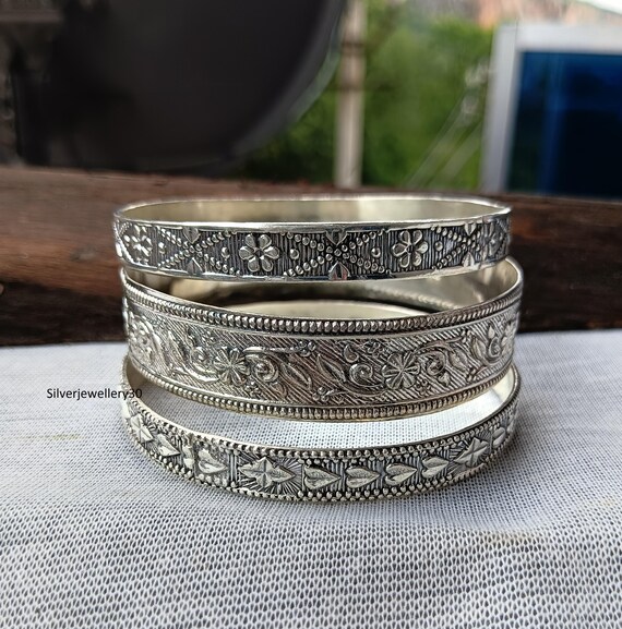Stacking Silver Bangles, Set of Bangles, 925 Sterling Silver