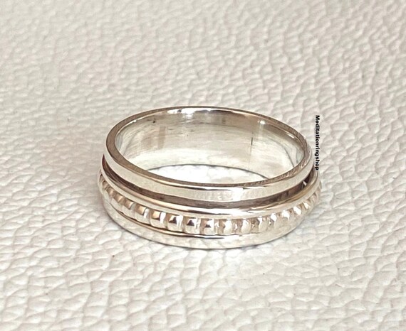 Anello Girevole In Argento Sterling 925 Fatto A Mano, Tibeto, Larghezza 14mm, Regalo A-652