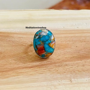Oyster Turquoise Ring, 925 Silver Ring, Beautiful Ring, Band Ring, Oyster Jewelry, Handmade Ring, Women Ring, Vintage Ring, Gift For Her,