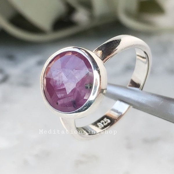 Ruby Ring, 925 Sterling silver Ring, Indian Ruby Ring, Statement Ring Silver stone ring, boho ring, Handmade ring, Handmade Jewelry For Her