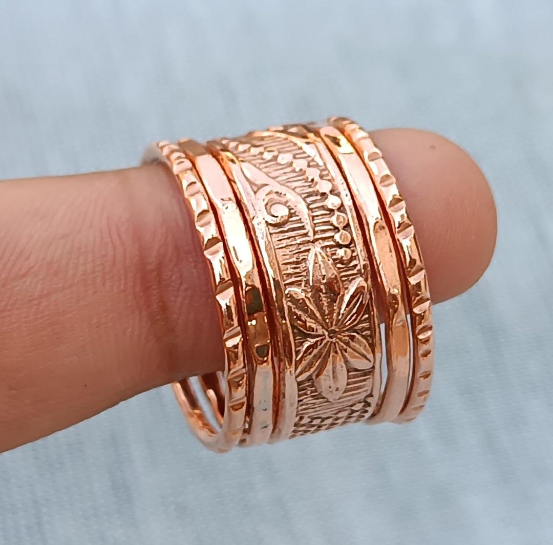 Women's Copper Rings Copper Ring, Thumb Boho Ring, 100% Pure Copper Ring, Solid Copper Ring ...