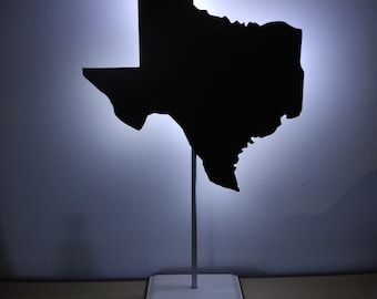 Moderne Texas LED Tischlampe - Silhouette Deko, Stimmungslicht für Wohnzimmer, Texas-Dekoration, Geschenkidee für Texas-Liebhaber , druk 3D