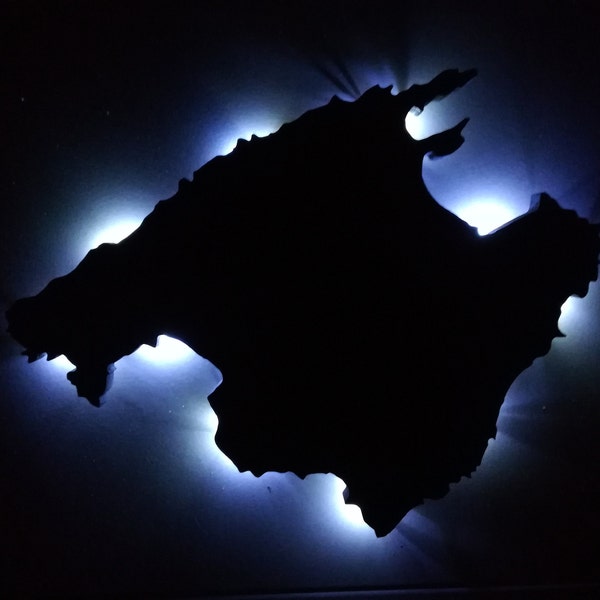 Mallorca Island Silhouette LED Lamp//Mallorca Silhouetten Lampe // Mallorca Island// LED Lampe // Wandlampe// 3D printed