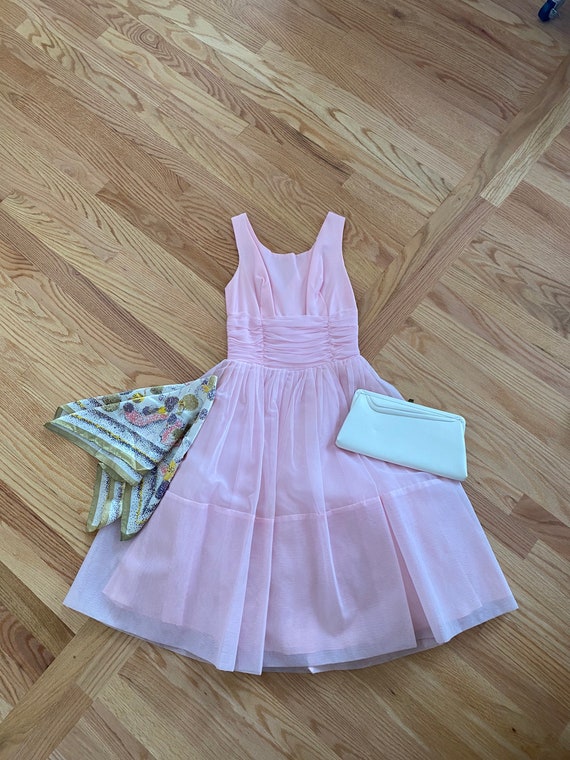 Vintage 50s Pastel Pink Dress - image 3