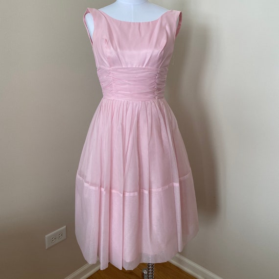 Vintage 50s Pastel Pink Dress - image 1