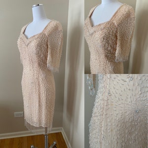 Vintage Beaded Blush Pink Dress