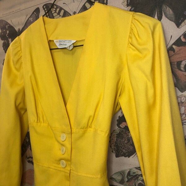 1970 Vintage JcPenney Modas Blusa Amarilla