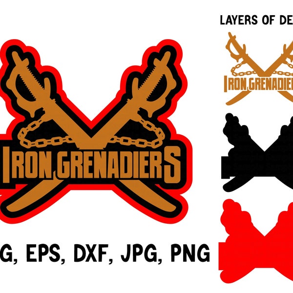 Iron Grenadiers Logo Svg, Dxf, Eps, Jpg, Png. G.I. Joe Comic Action Figure Clipart & Cut File. DIY Gift, T-shirt, Vinyl, Patch, Sign Design