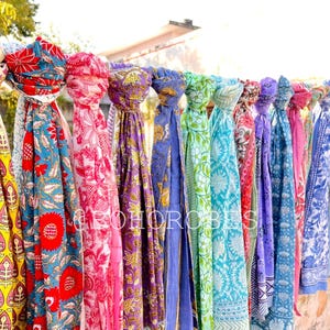Hand  Block Printed Sarong, Soft Cotton Voile Scarf, Beach Cover Up, Gifts For Her, Wholesale Lot