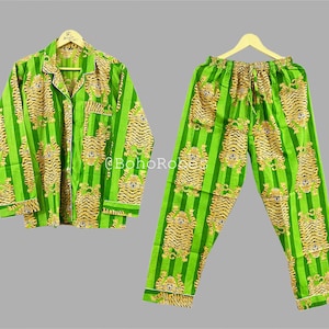 New Indian Printed Cotton Fabric By The Yard, Bridesmaid Pj Sets, Matching Pjs, Summer Beach Party Wear Pajama Set, Pajama Set for Gifts
