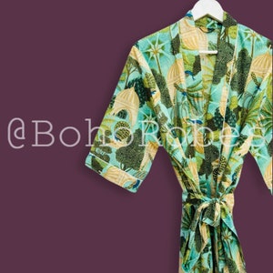 Jaipur Cotton Kimono Robe: Traditionelle Strandvertuschung, Nachtwäschekleid