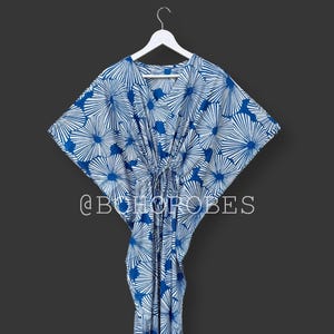 Cotton Kaftan Indian Floral Kaftan Long Caftan Dress For to be Moms Beach Cover up Sleepwear Indian Kaftan Maxi Dress Bikini Cover Up Caftan